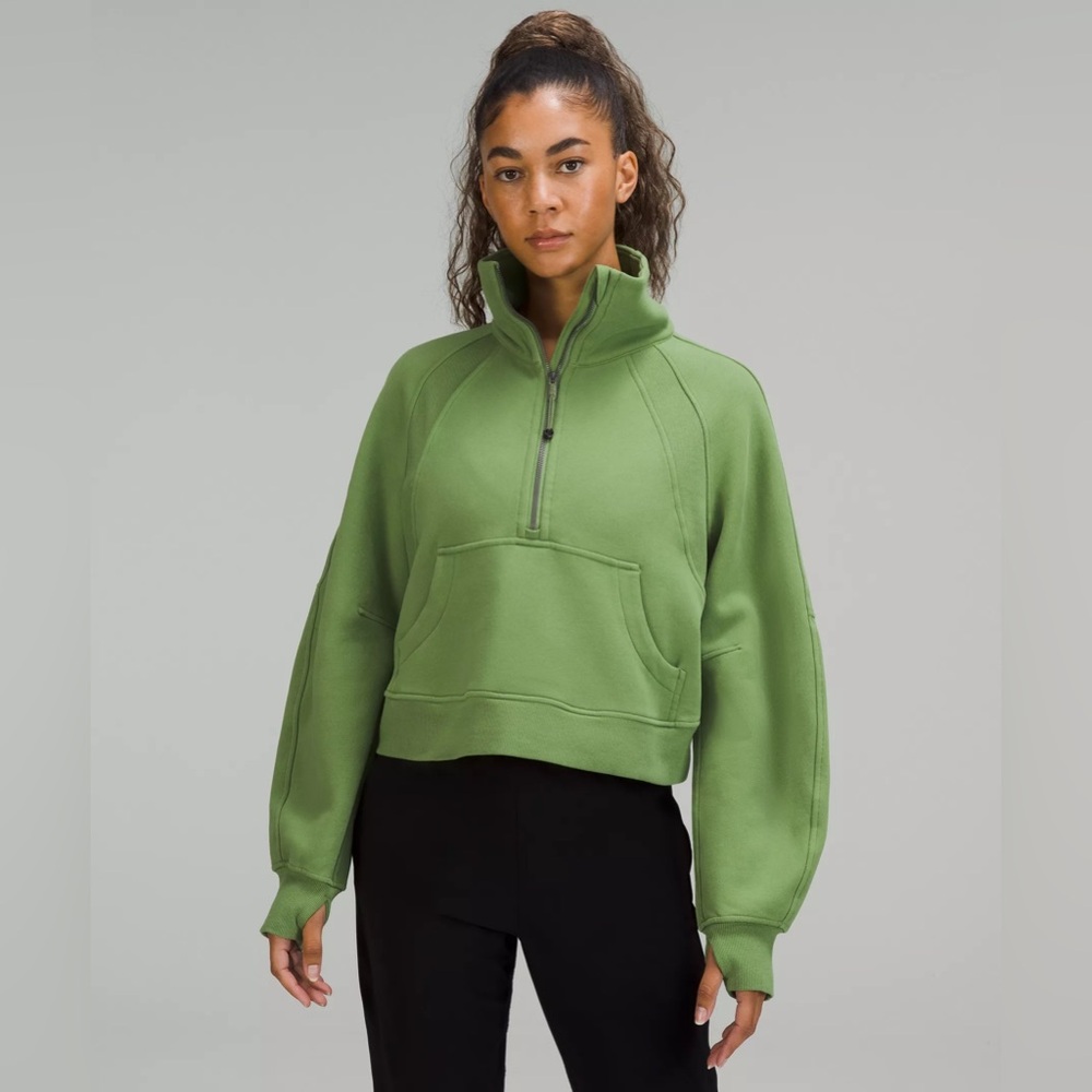 Lululemon Scuba Oversized Funnel neck half zip in Green Foliage size M/L